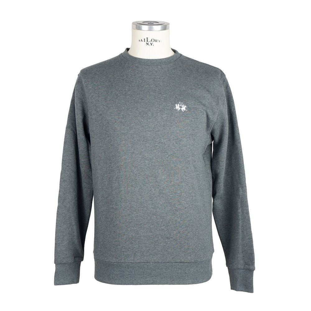 Grauer Baumwollpullover für Herren
