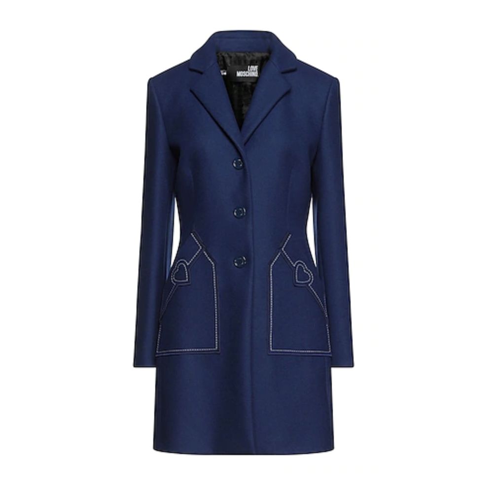 Blauer Wollmantel für Damen
