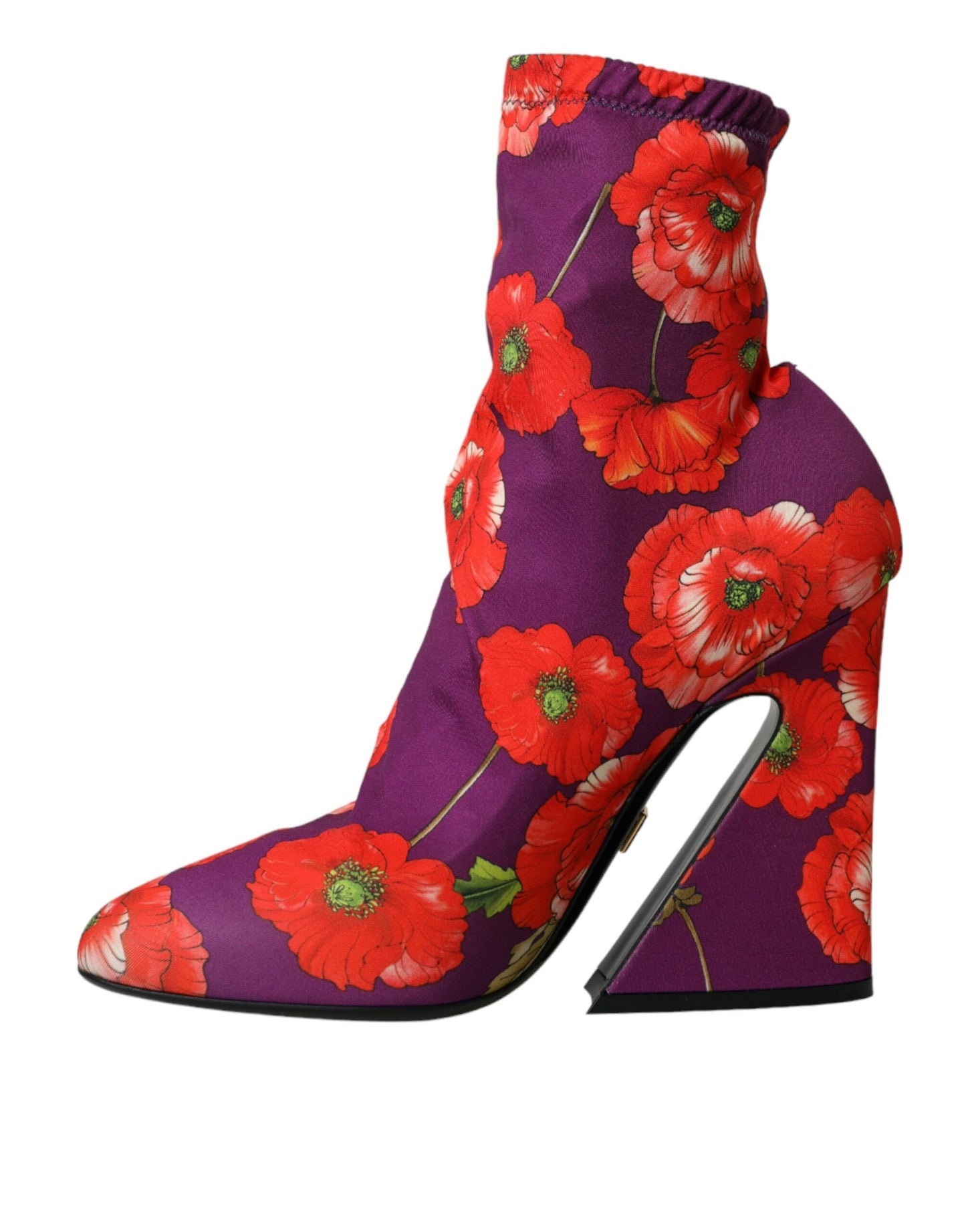 Lila Blumen Jersey Stretch Stiefel Schuhe