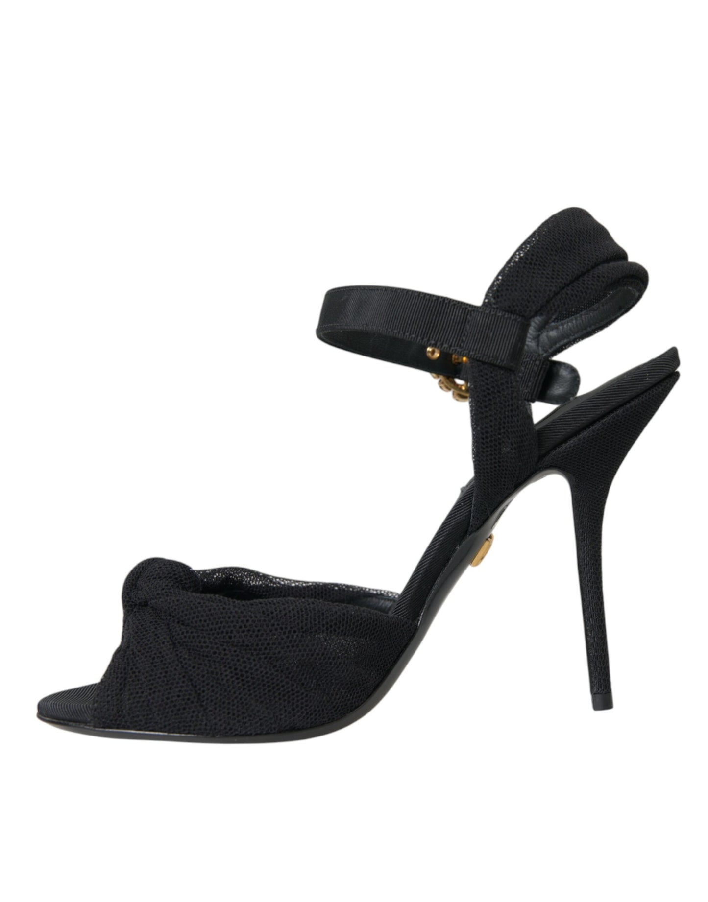 Schwarze Wildleder verziert Heels Sandalen Schuhe