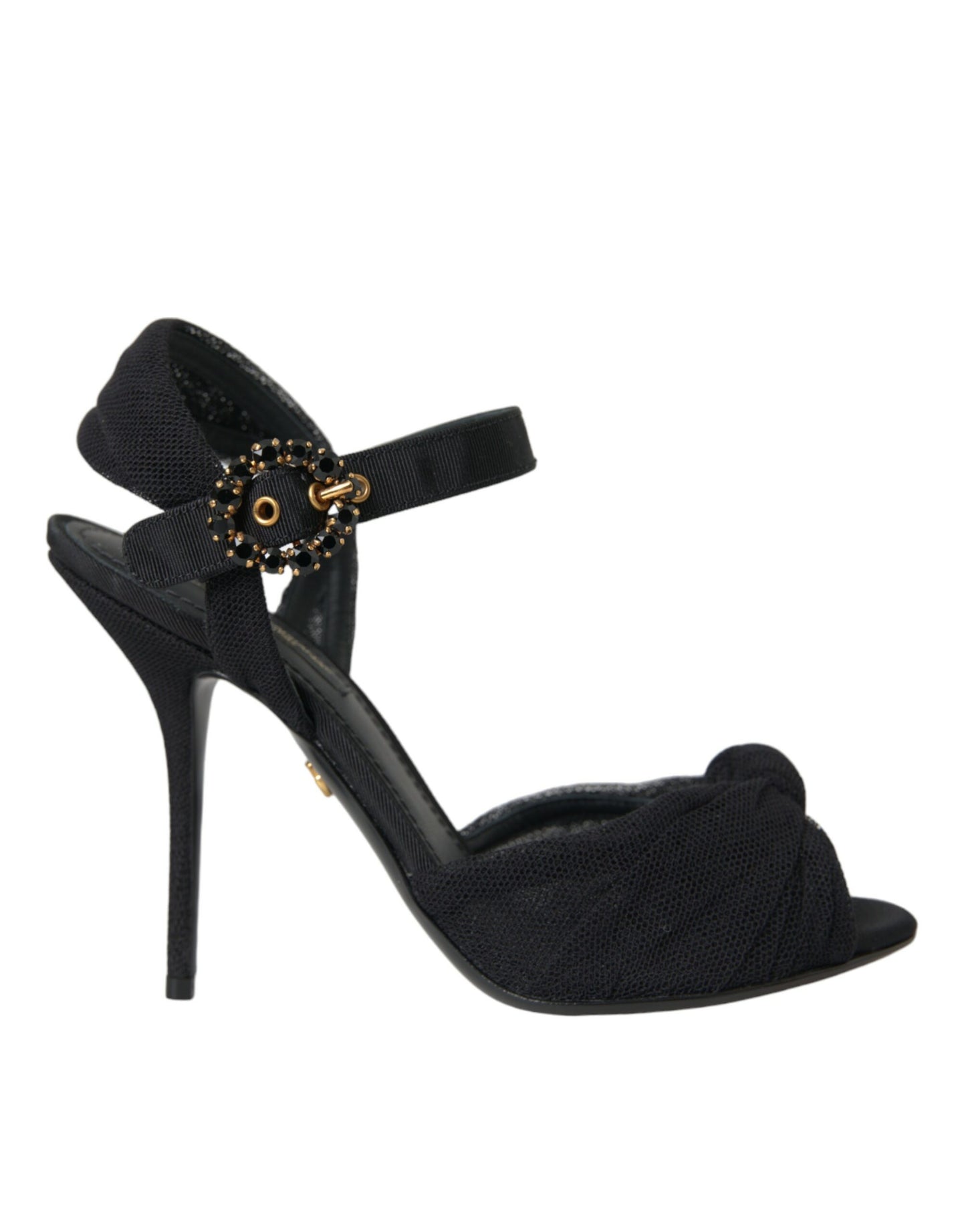 Schwarze Wildleder verziert Heels Sandalen Schuhe