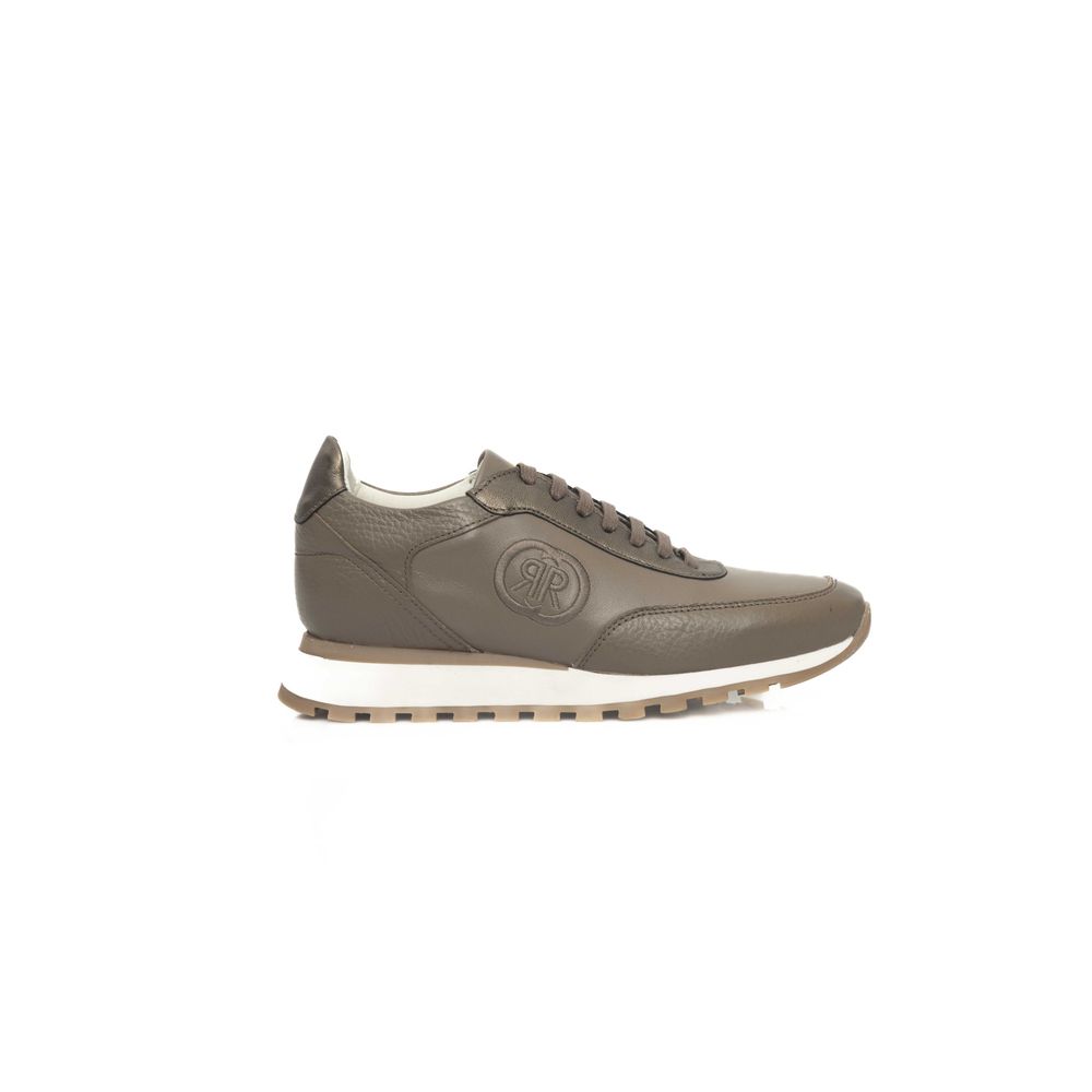 Beigefarbene Damen-Sneaker aus Rindsleder