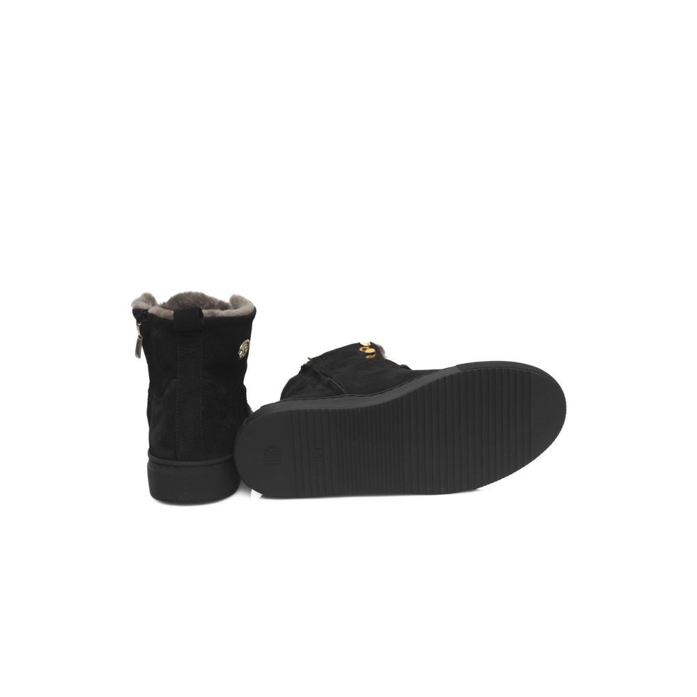 Schwarze Damen-Sneaker aus Rindsleder
