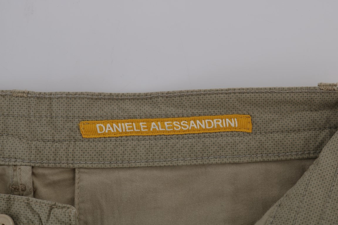 Beigefarbene Slim Fit-Chinos aus Baumwollstretch