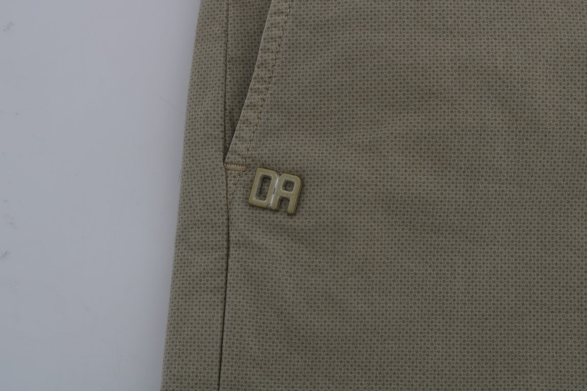 Beigefarbene Slim Fit-Chinos aus Baumwollstretch