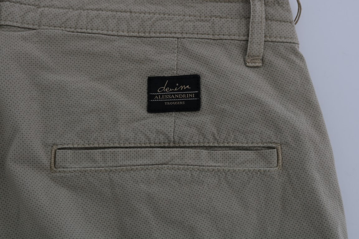 Beigefarbene Slim Fit-Chinos aus Baumwollstretch
