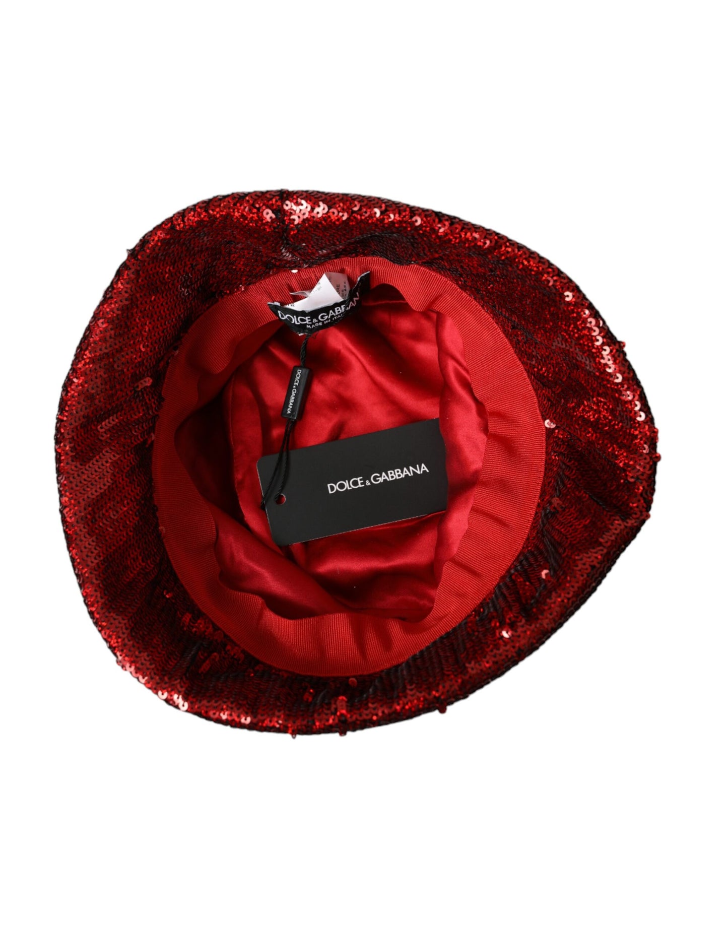 Roter Nylon-Bucket-Hut mit Pailletten für Herren