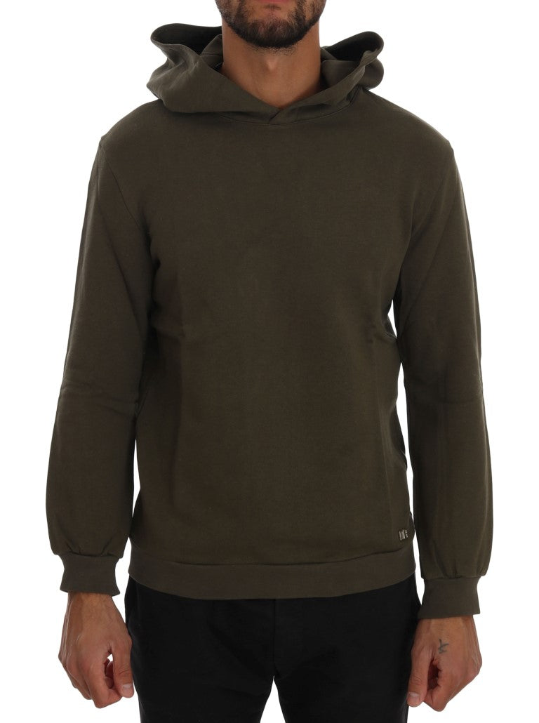 Grüner Pullover mit Kapuze aus Baumwolle