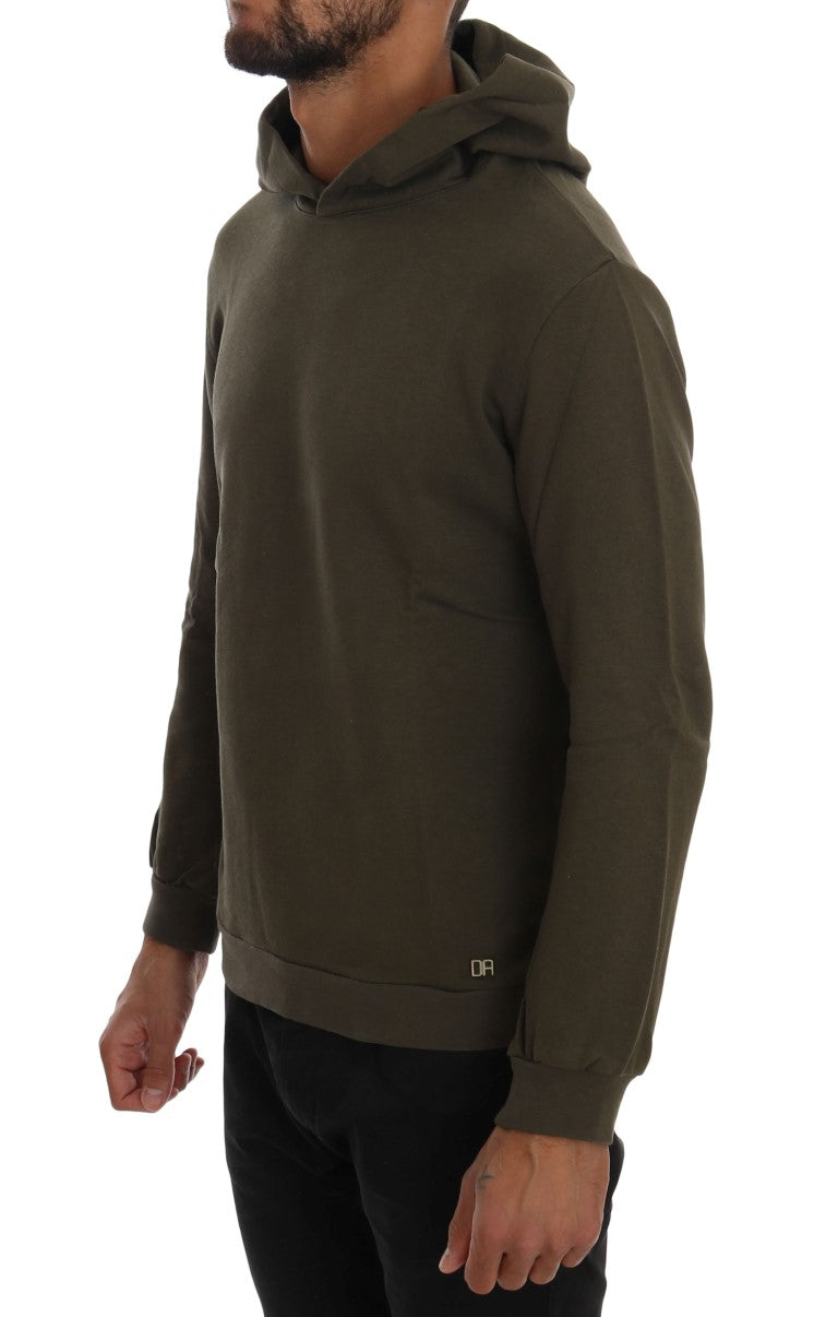 Grüner Pullover mit Kapuze aus Baumwolle