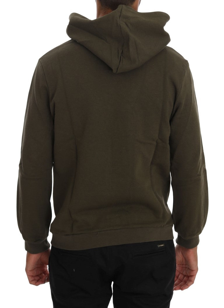 Grüner Pullover mit Kapuze aus Baumwolle