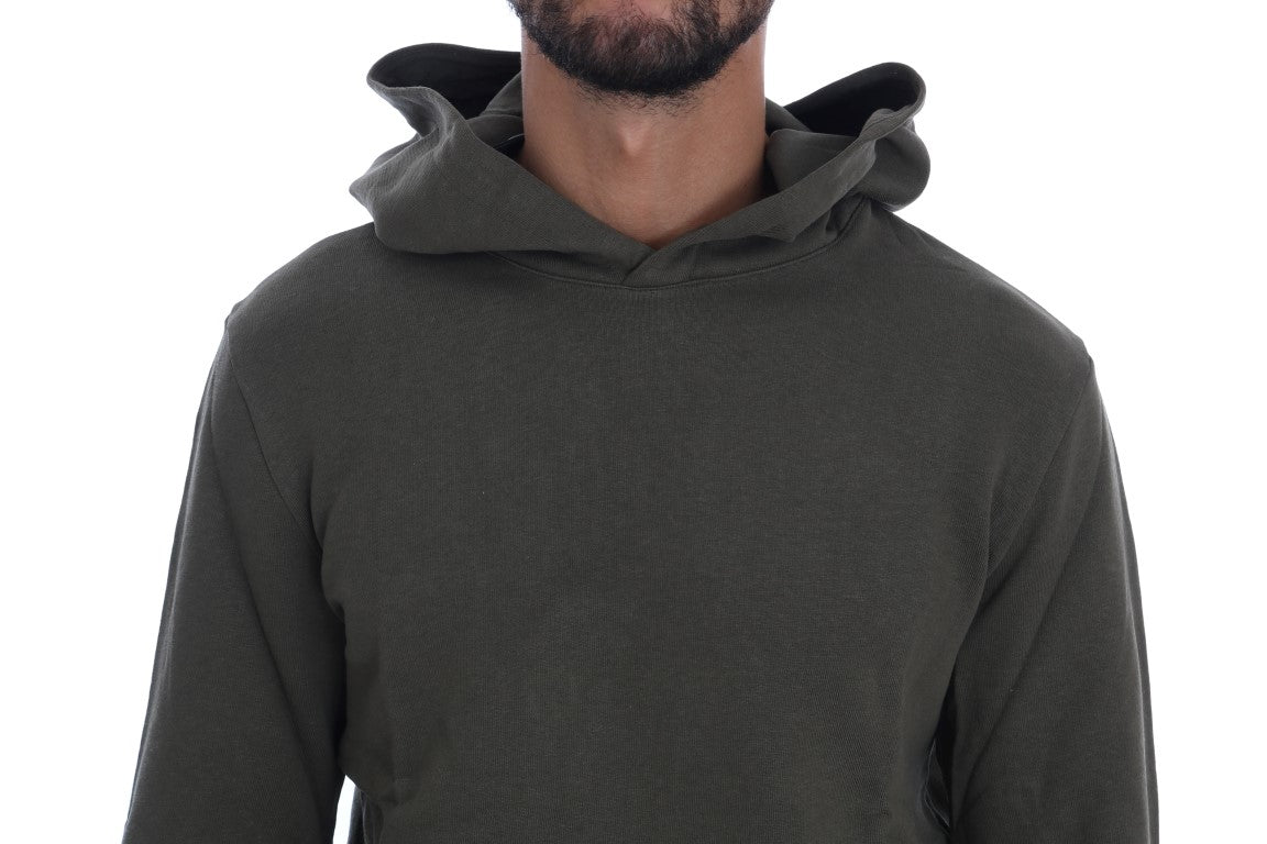 Grüner Pullover mit Kapuze aus Baumwolle