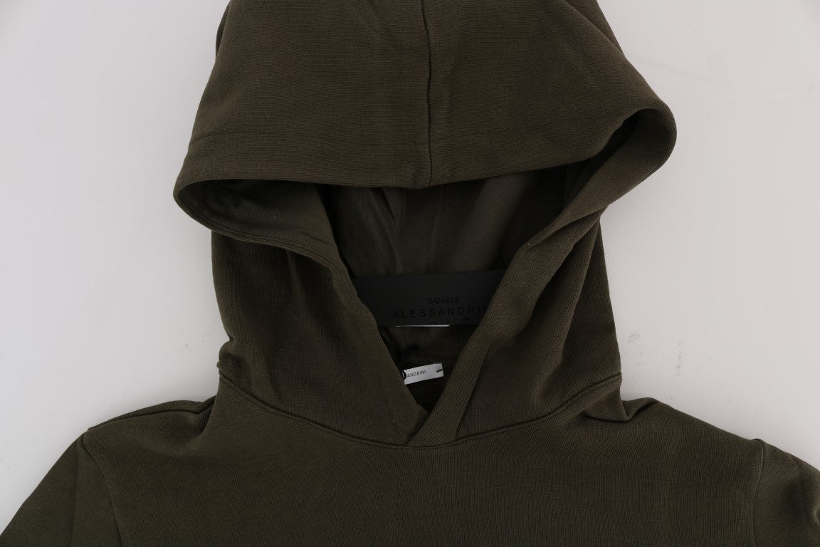 Grüner Pullover mit Kapuze aus Baumwolle