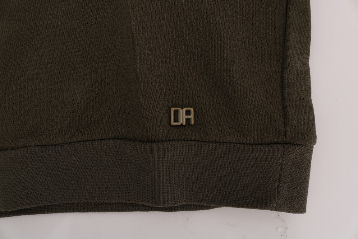 Grüner Pullover mit Kapuze aus Baumwolle