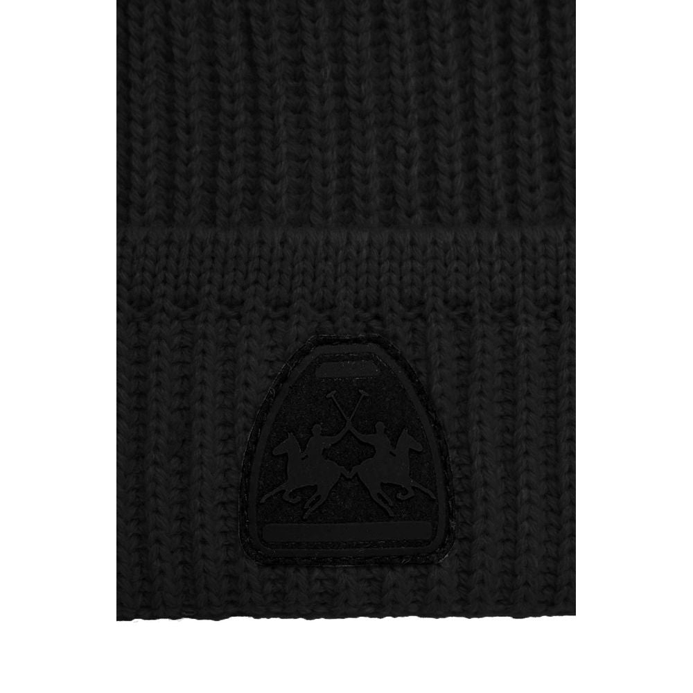 Schwarze Acryl-Mütze für Herren