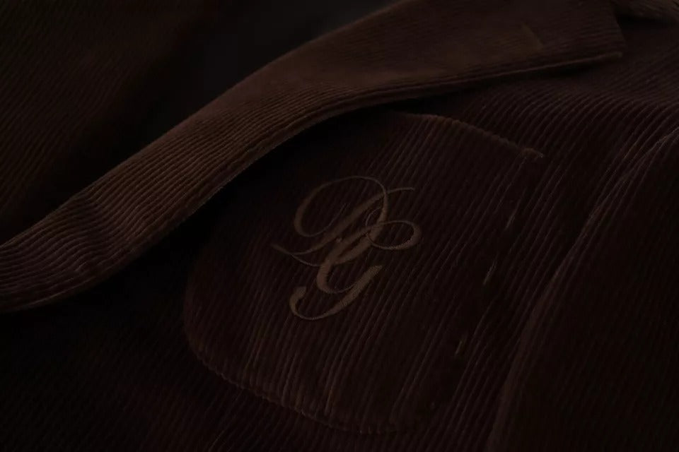 Brauner Cord-Slim-Fit-Mantel mit DG-Logo-Blazer