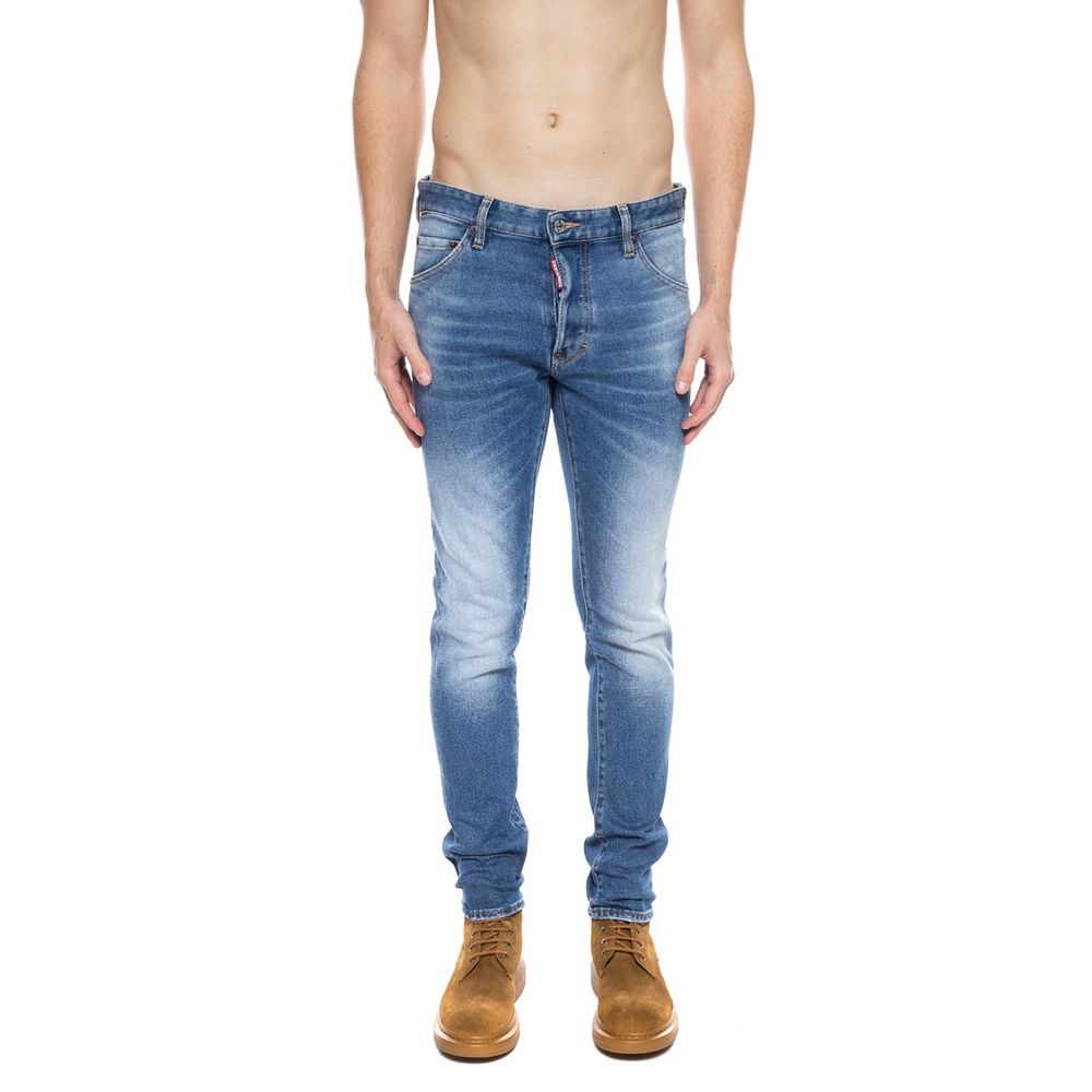 Blaue Herrenjeans aus Baumwolle im Used-Look
