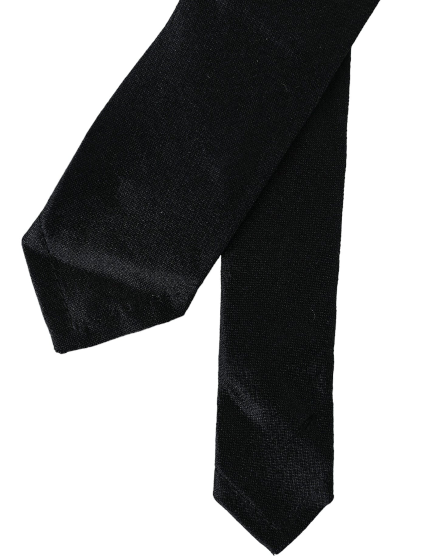 Schwarze, einfarbige, verstellbare Krawatte aus 100 % Seide