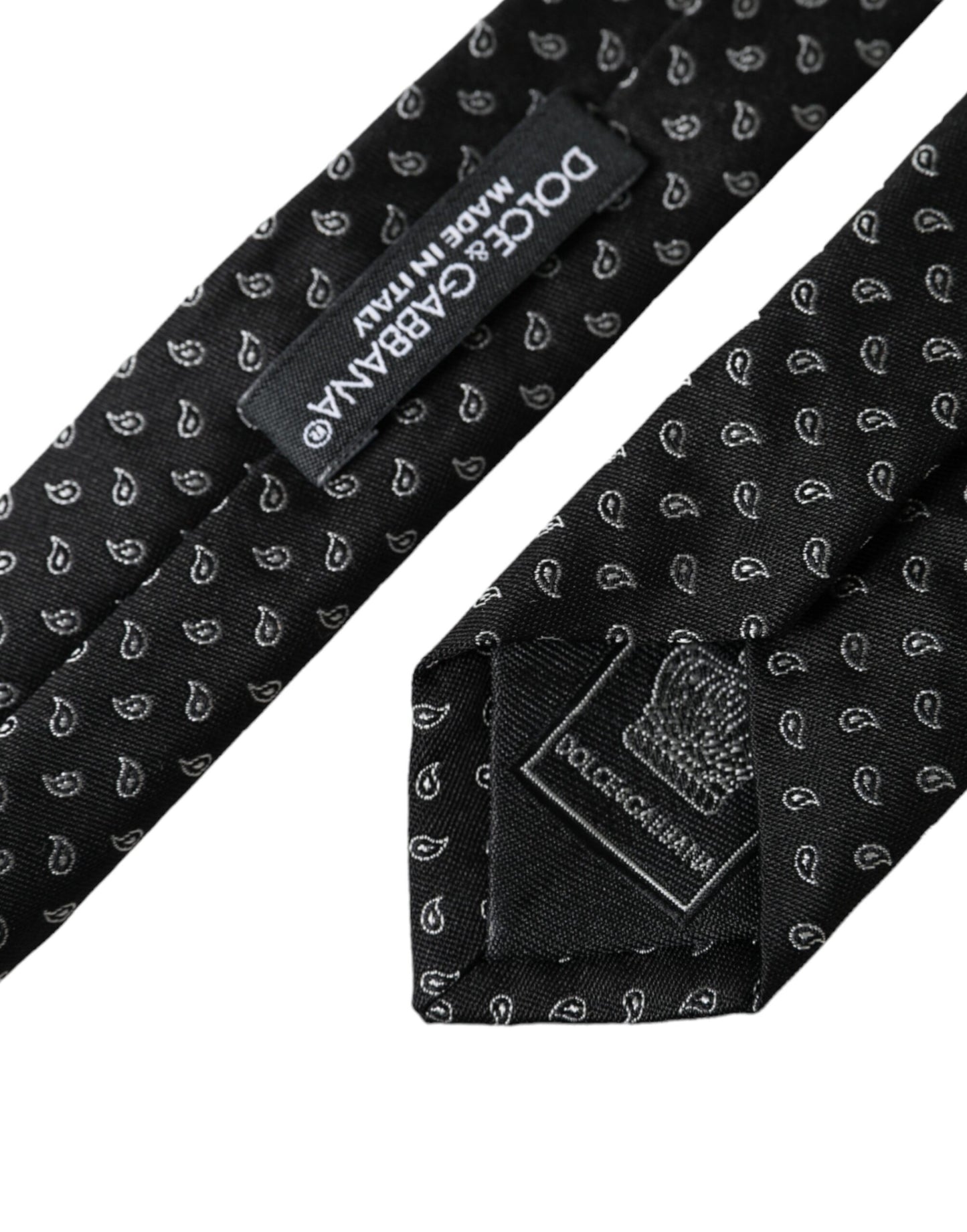 Schwarze, verstellbare Herrenkrawatte aus Seide mit Jacquardmuster