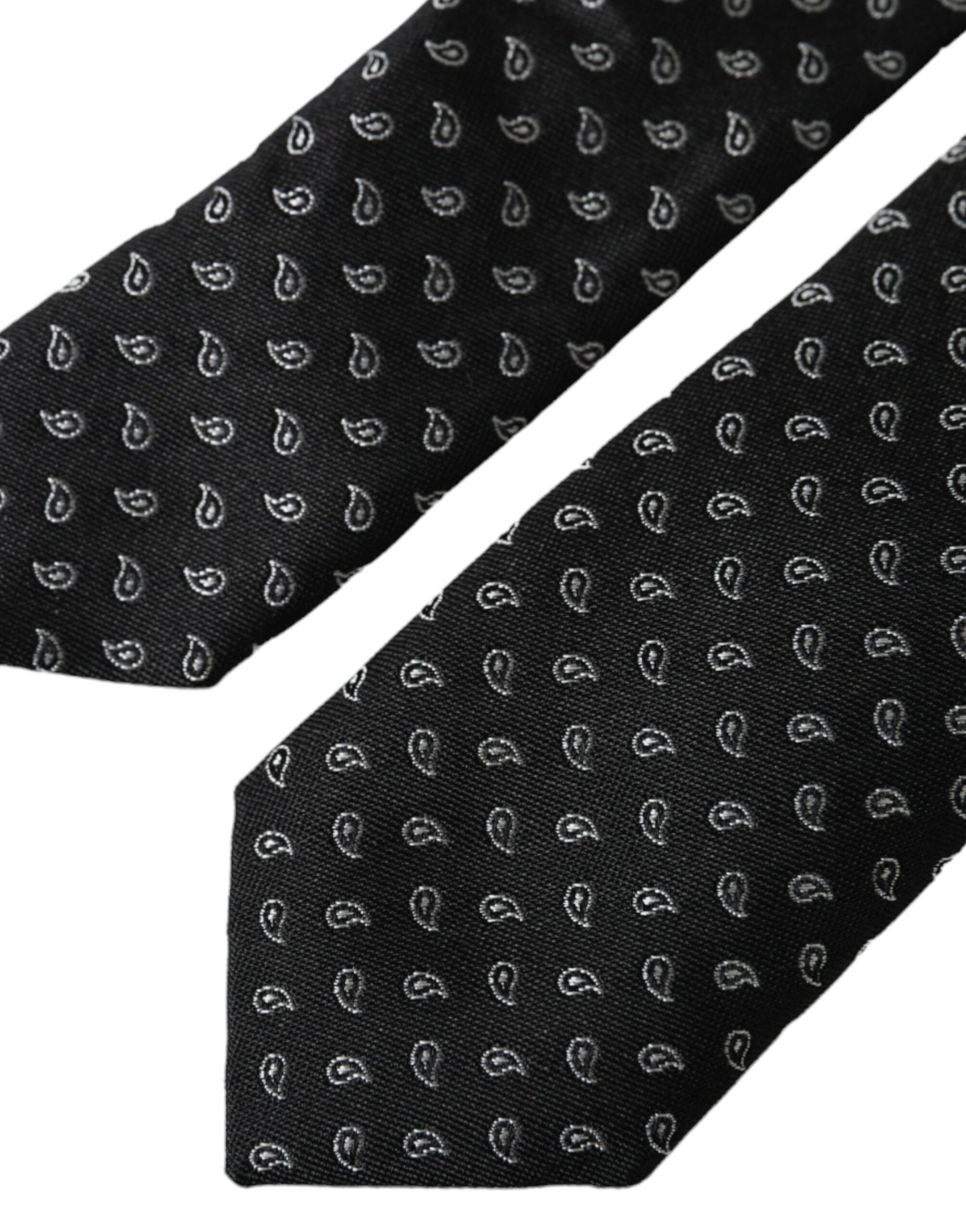 Schwarze, verstellbare Herrenkrawatte aus Seide mit Jacquardmuster