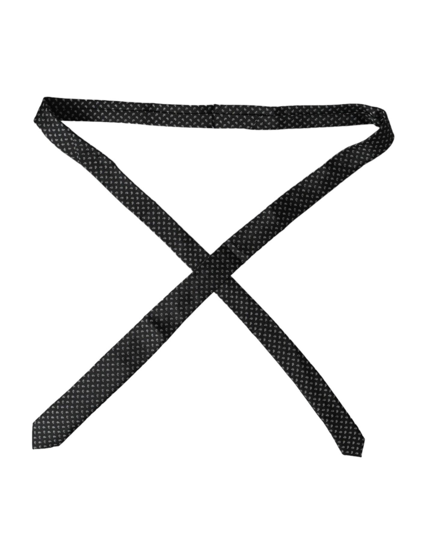 Schwarze, verstellbare Herrenkrawatte aus Seide mit Jacquardmuster