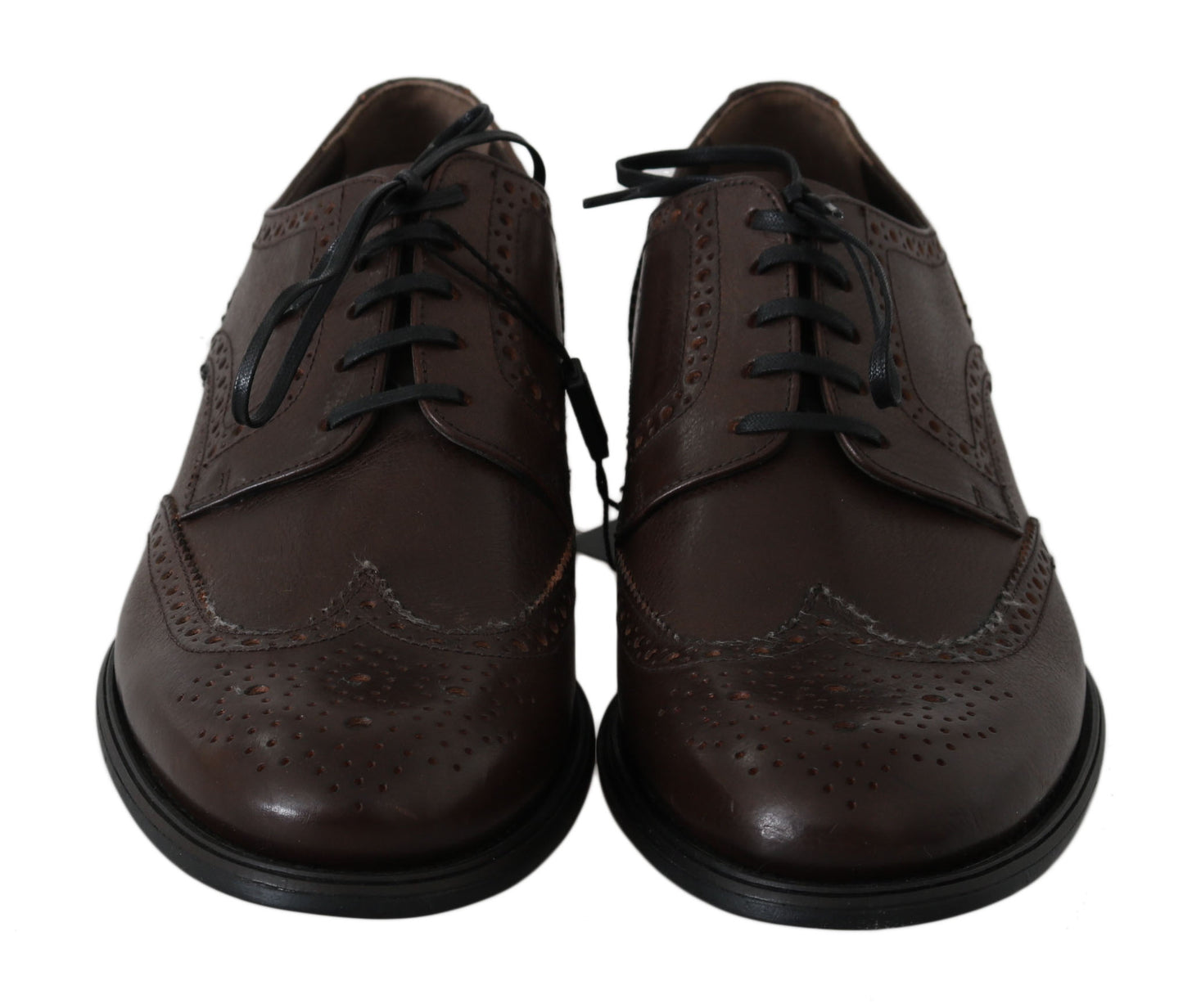 Braune Brogue-Derby-Schuhe aus Leder