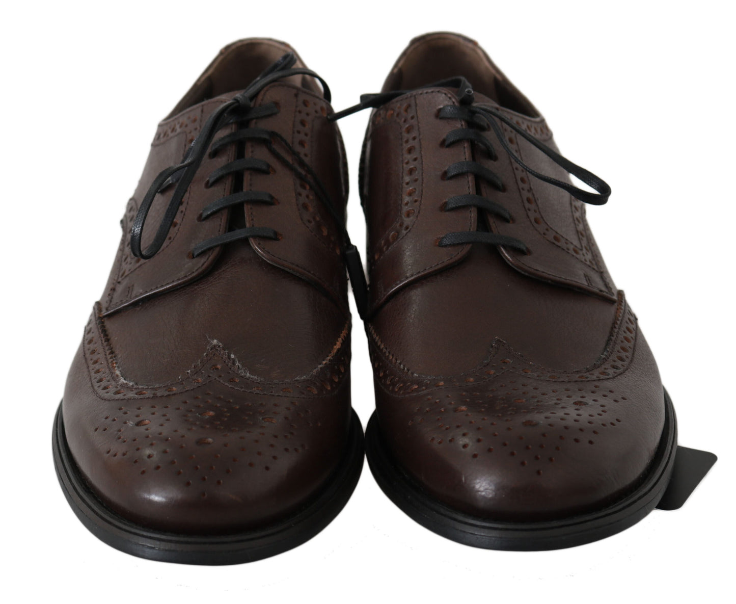 Braune Brogue-Derby-Schuhe aus Leder