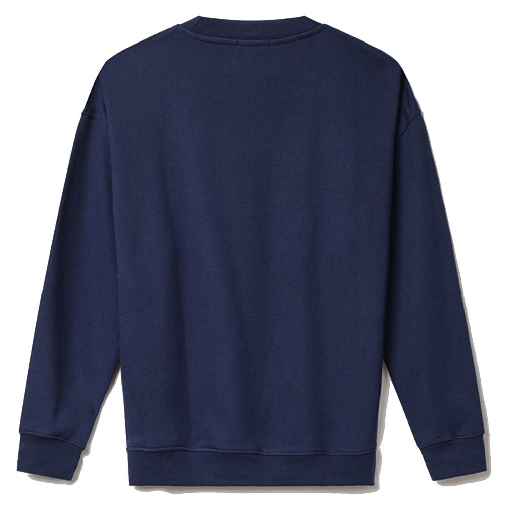Blauer Baumwollpullover