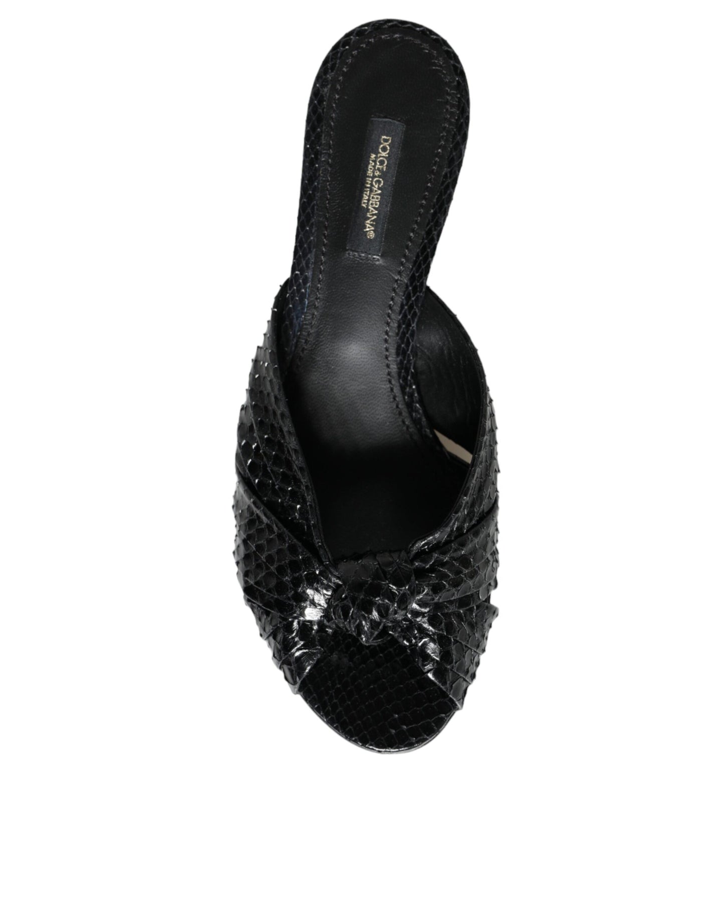 Schwarze Leder Heels Slides Sandalen Schuhe