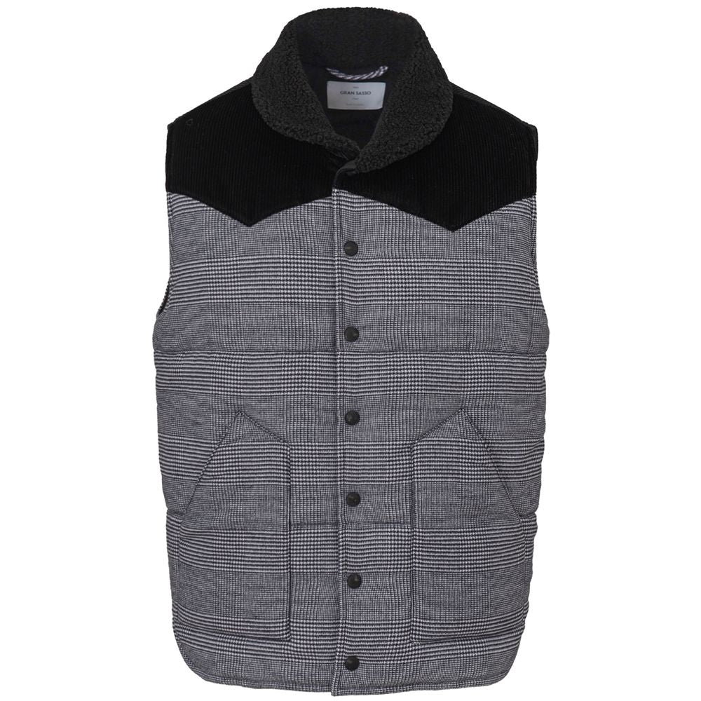 Graue ärmellose Jacke aus Baumwolle