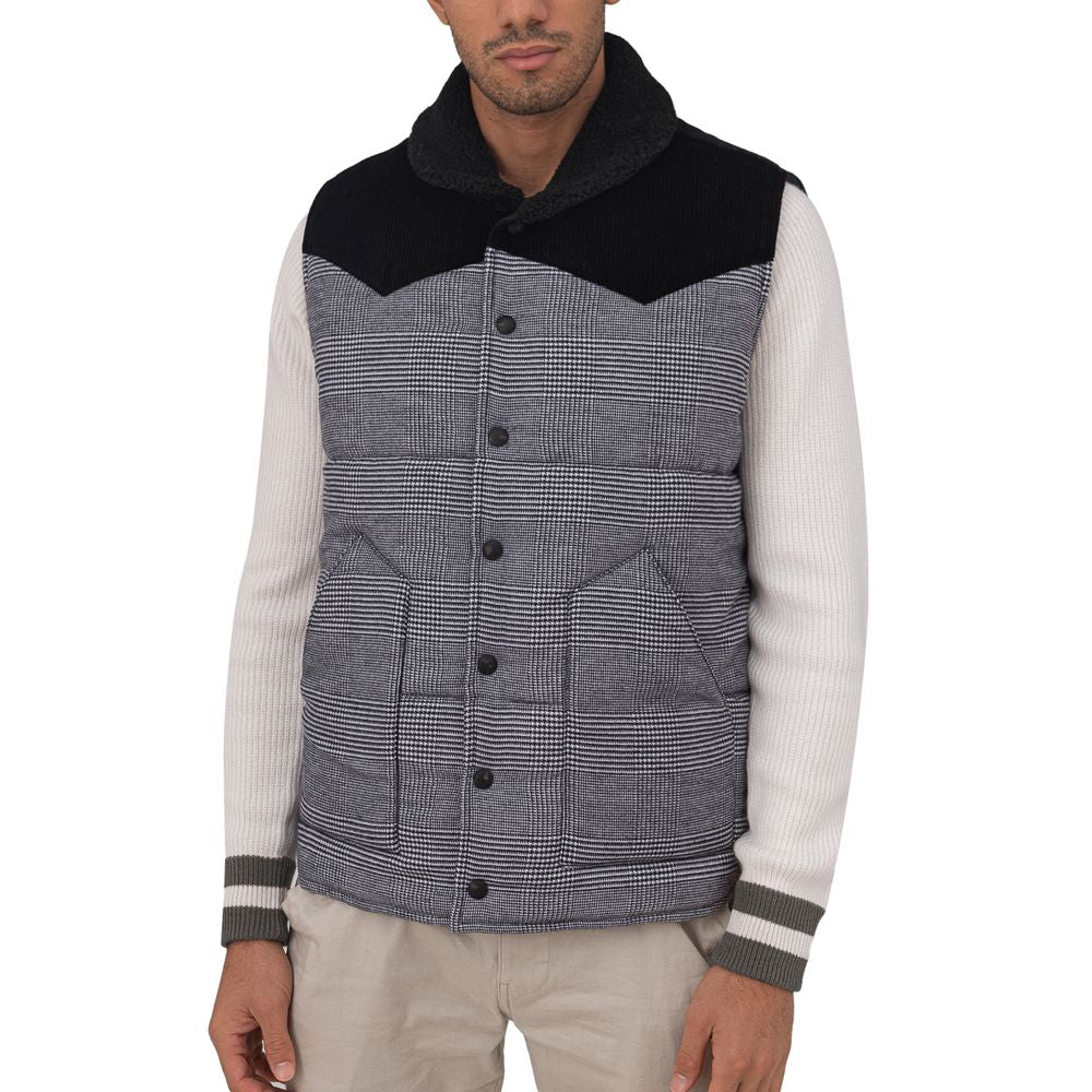 Graue ärmellose Jacke aus Baumwolle