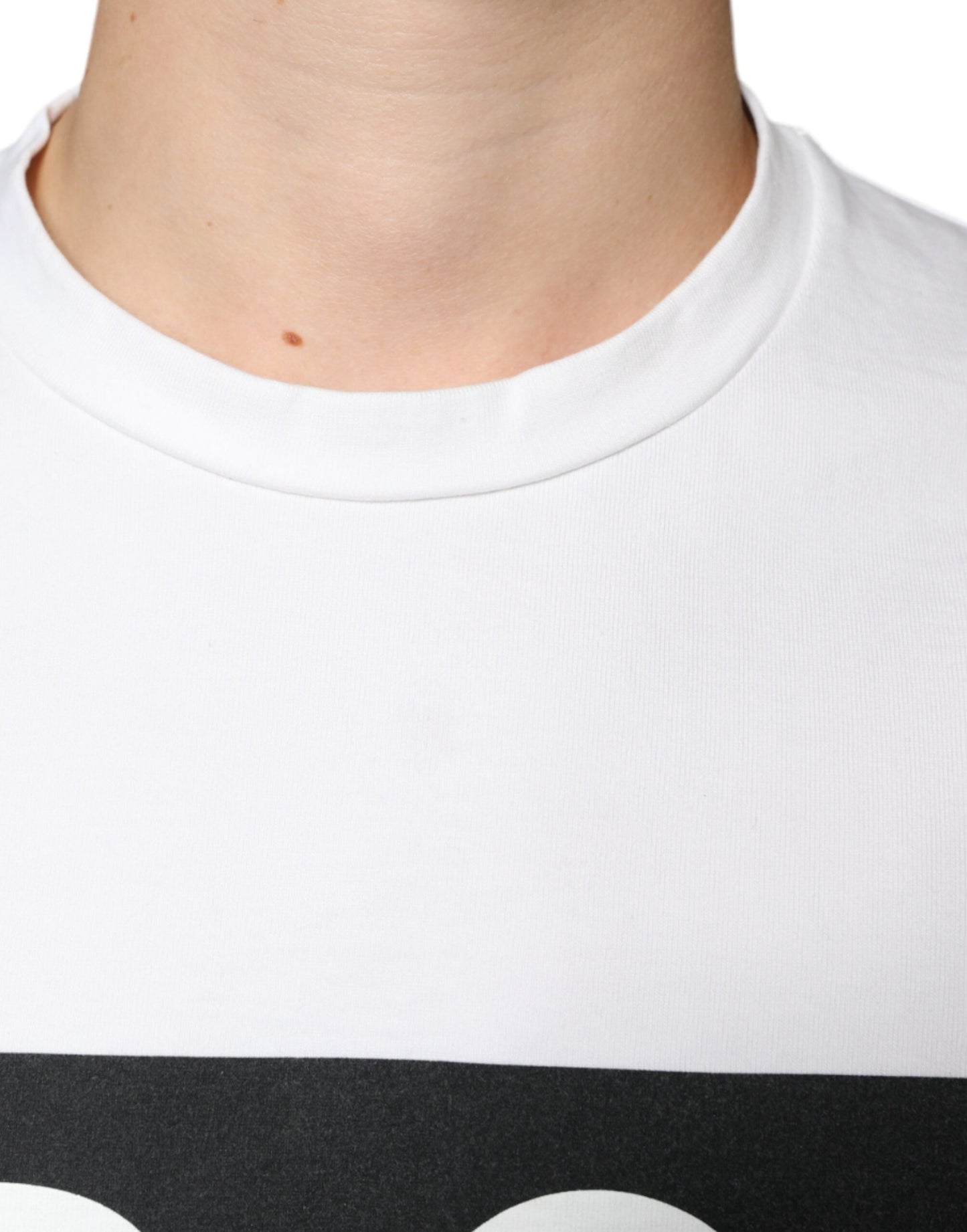 Weißes lässiges T-Shirt aus Baumwolle mit DG-Logo-Print