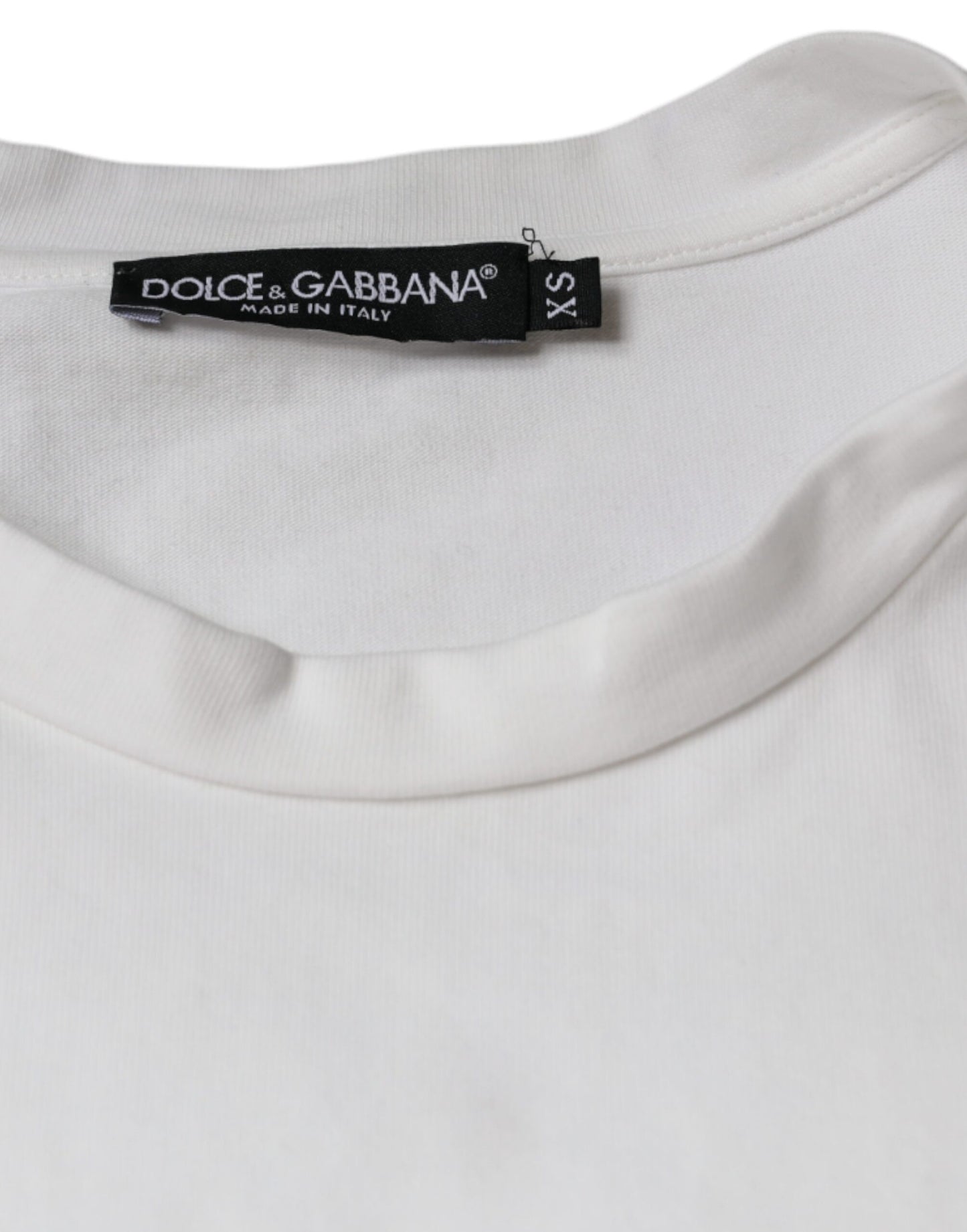 Weißes lässiges T-Shirt aus Baumwolle mit DG-Logo-Print
