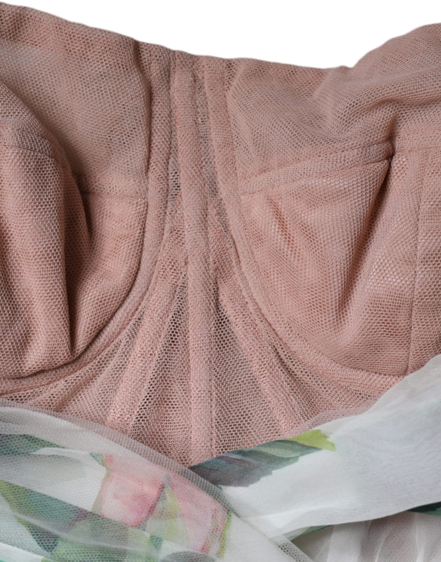 Weißes A-Linien-Midikleid aus Seide mit Blumenmuster