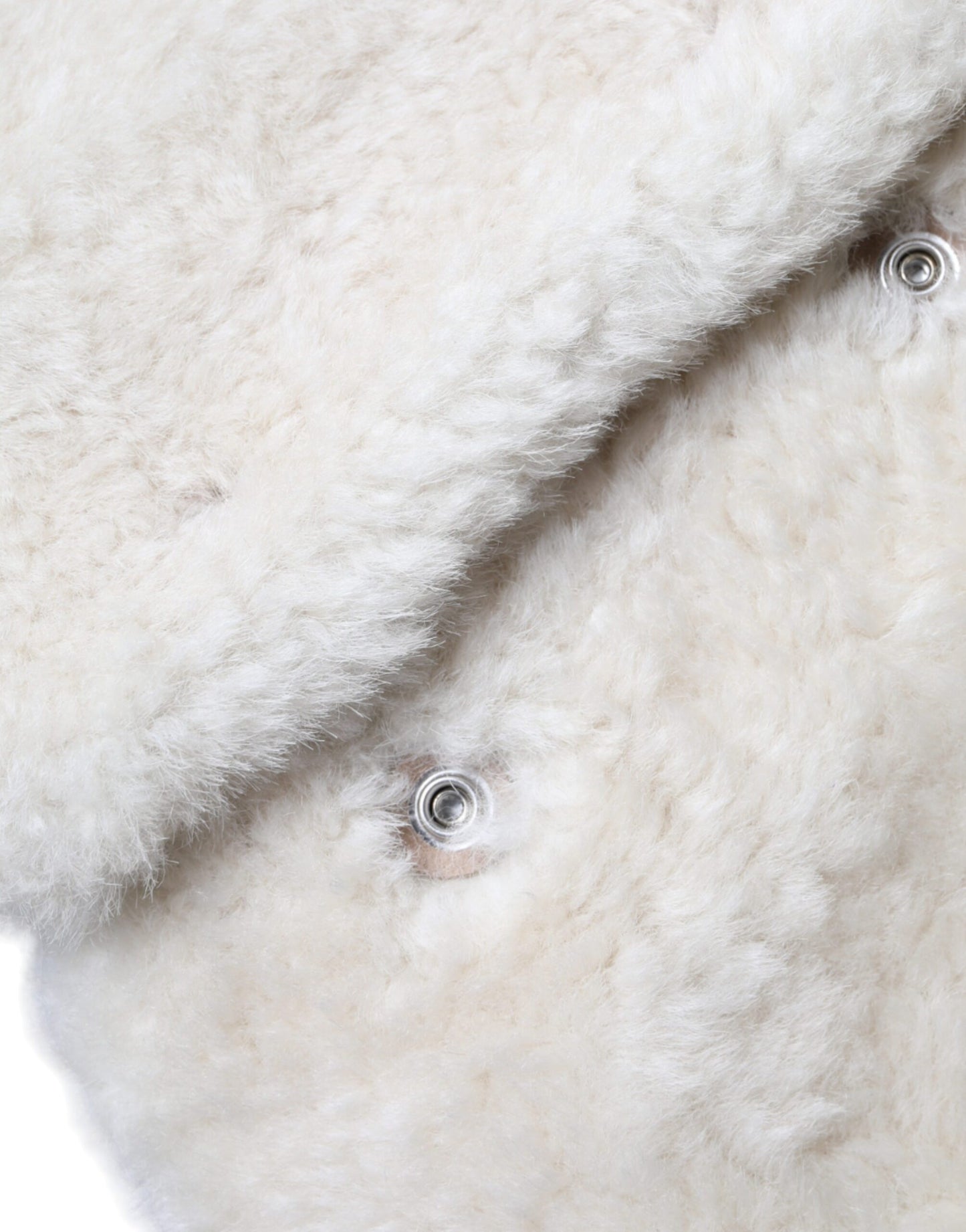 Weiße WARRENFORD Shearling Lederweste Manteljacke