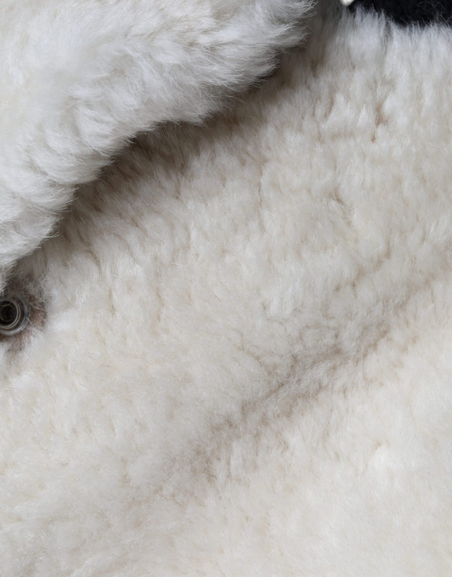 Weiße WARRENFORD Shearling Lederweste Manteljacke