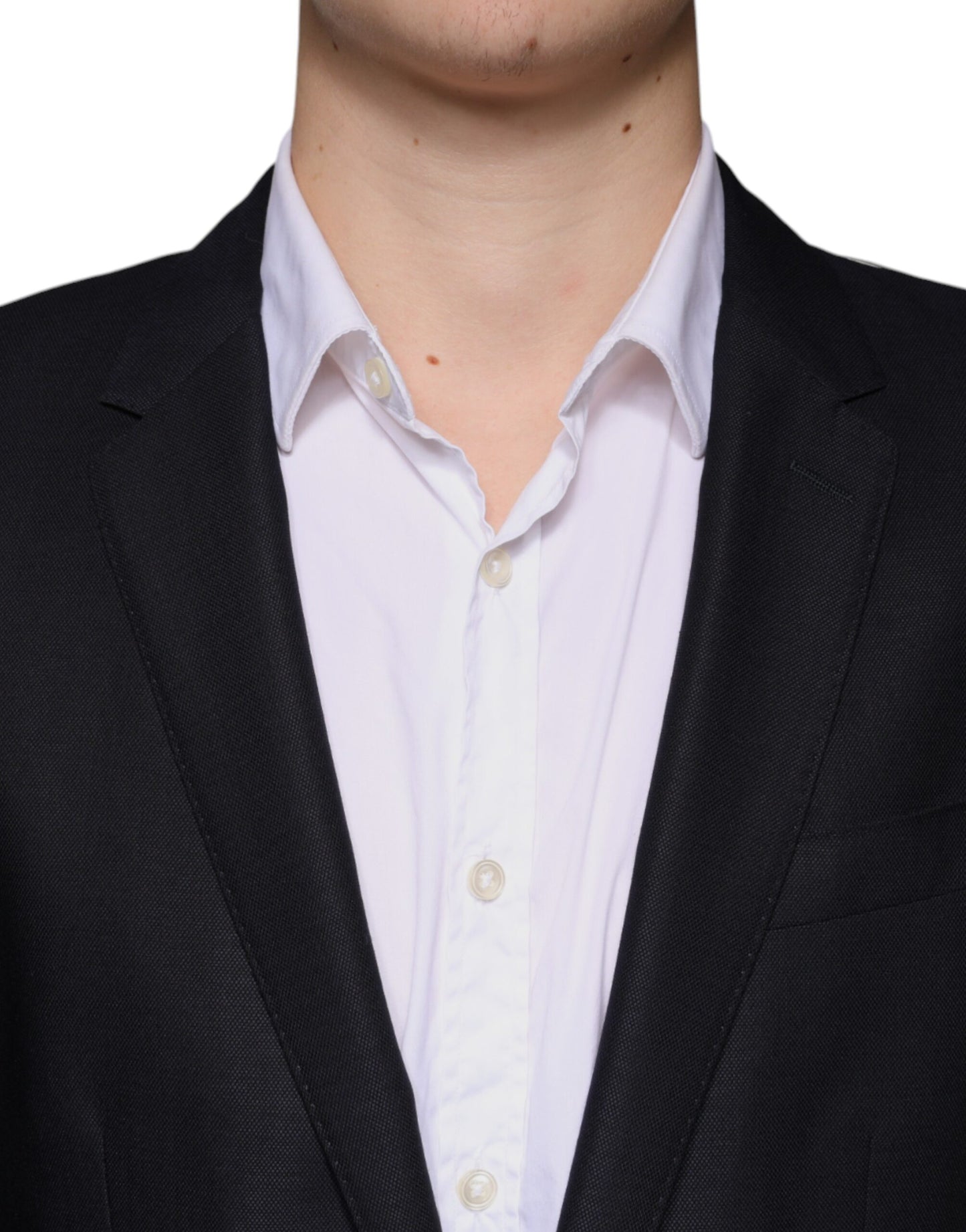 Dunkelblauer einreihiger Blazer aus Wolle