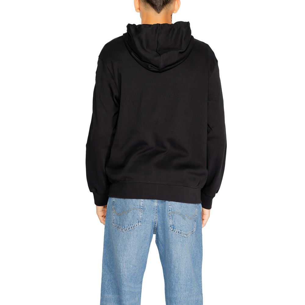 Schwarzer Kapuzenpullover aus Baumwolle