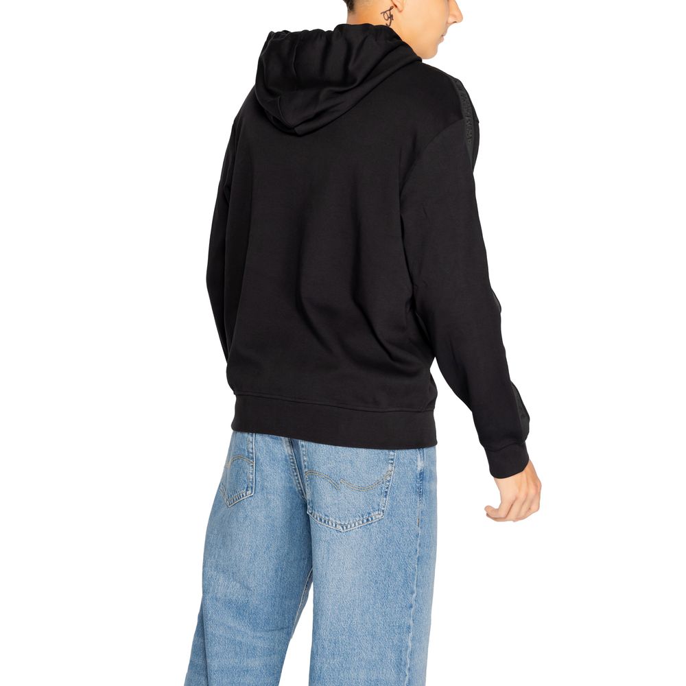 Schwarzer Kapuzenpullover aus Baumwolle