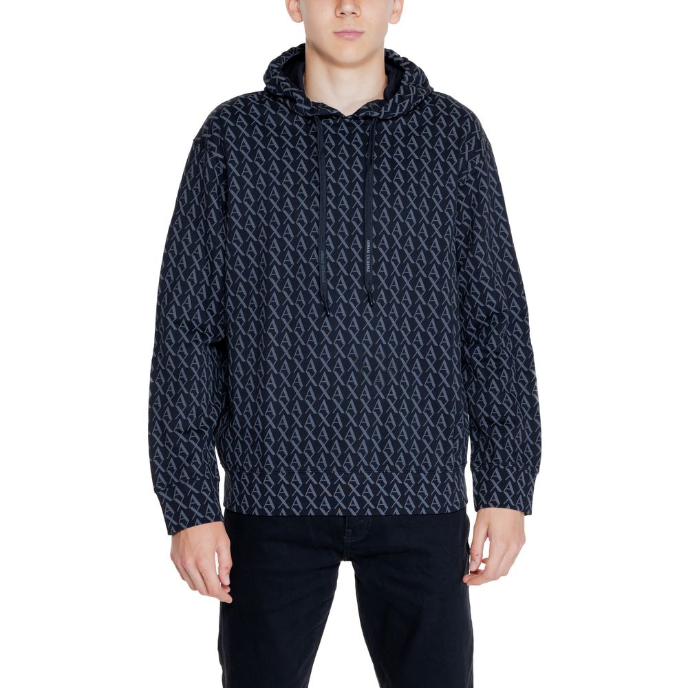 Schwarzer Kapuzenpullover aus Baumwolle