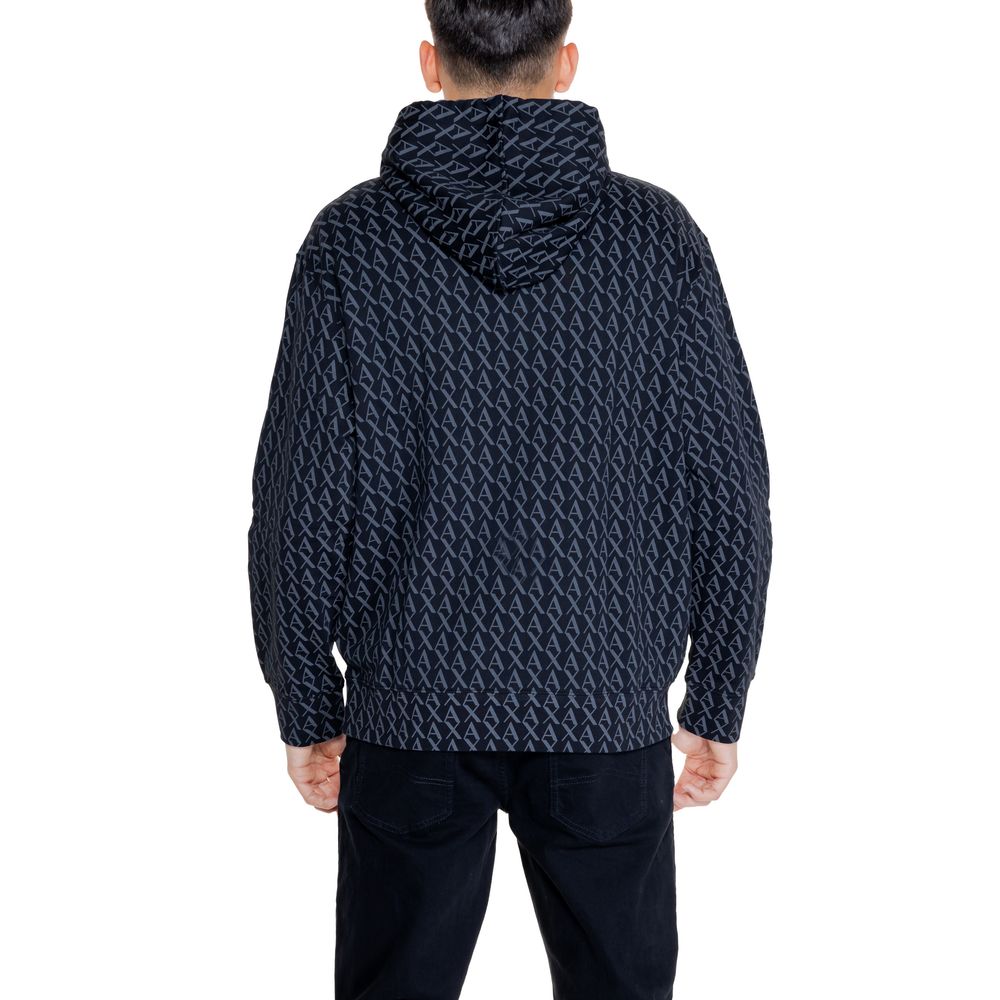 Schwarzer Kapuzenpullover aus Baumwolle