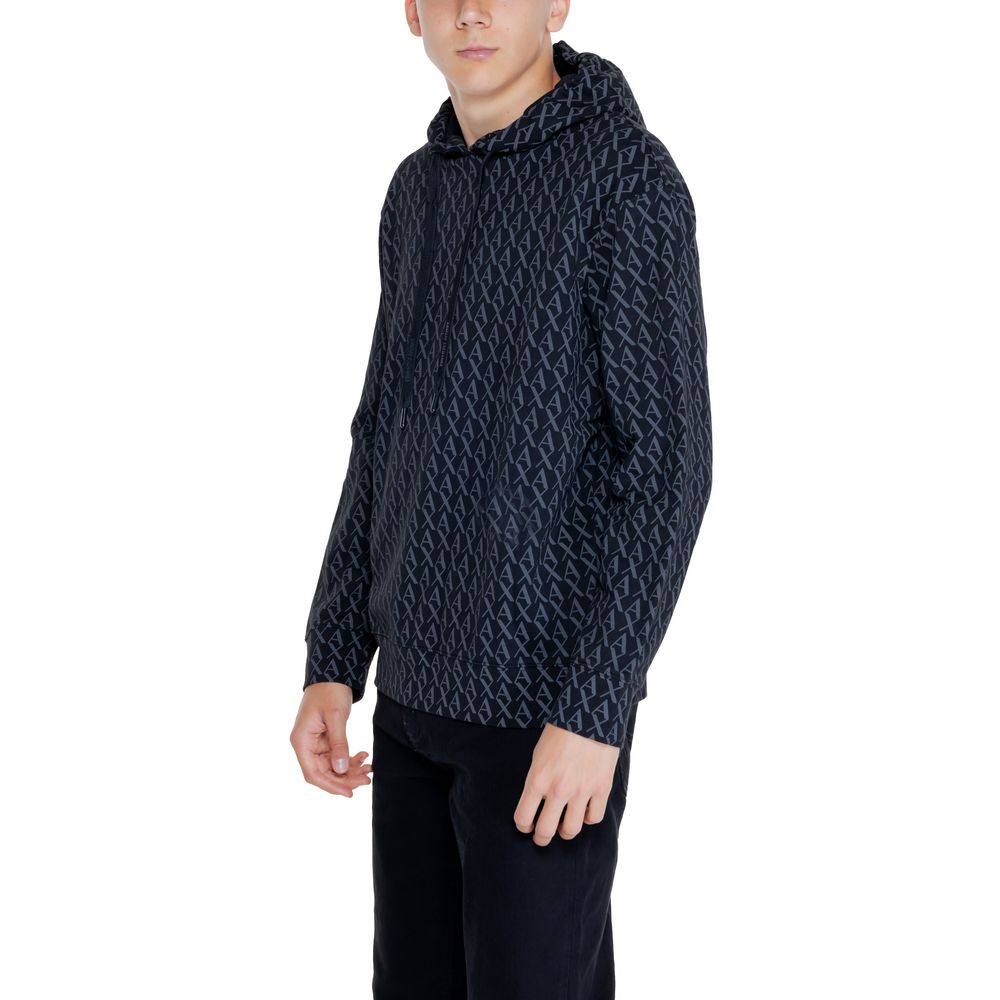 Schwarzer Kapuzenpullover aus Baumwolle