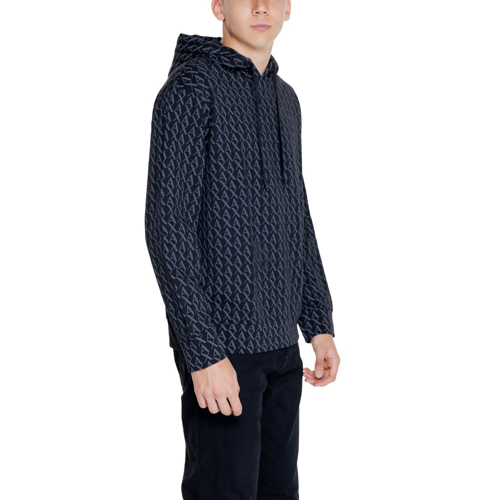 Schwarzer Kapuzenpullover aus Baumwolle