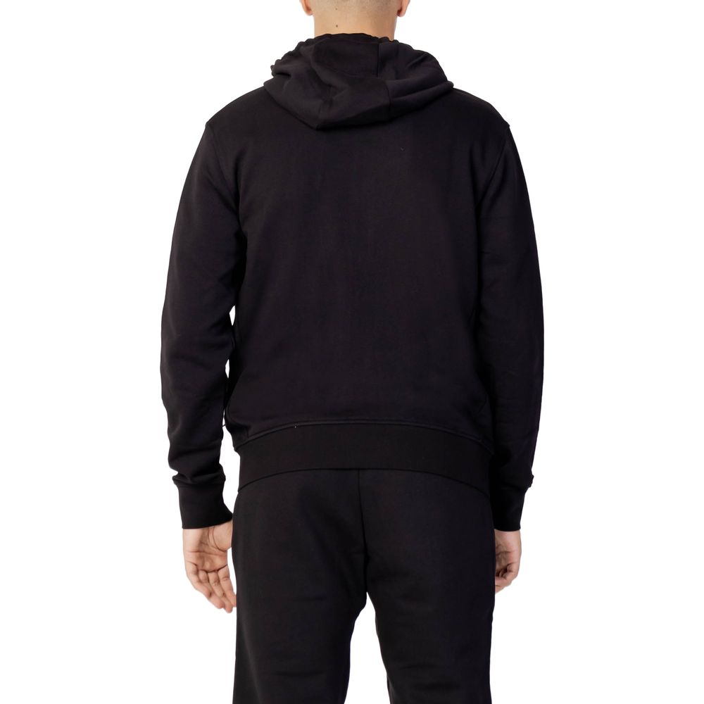 Schwarzer Kapuzenpullover aus Baumwolle