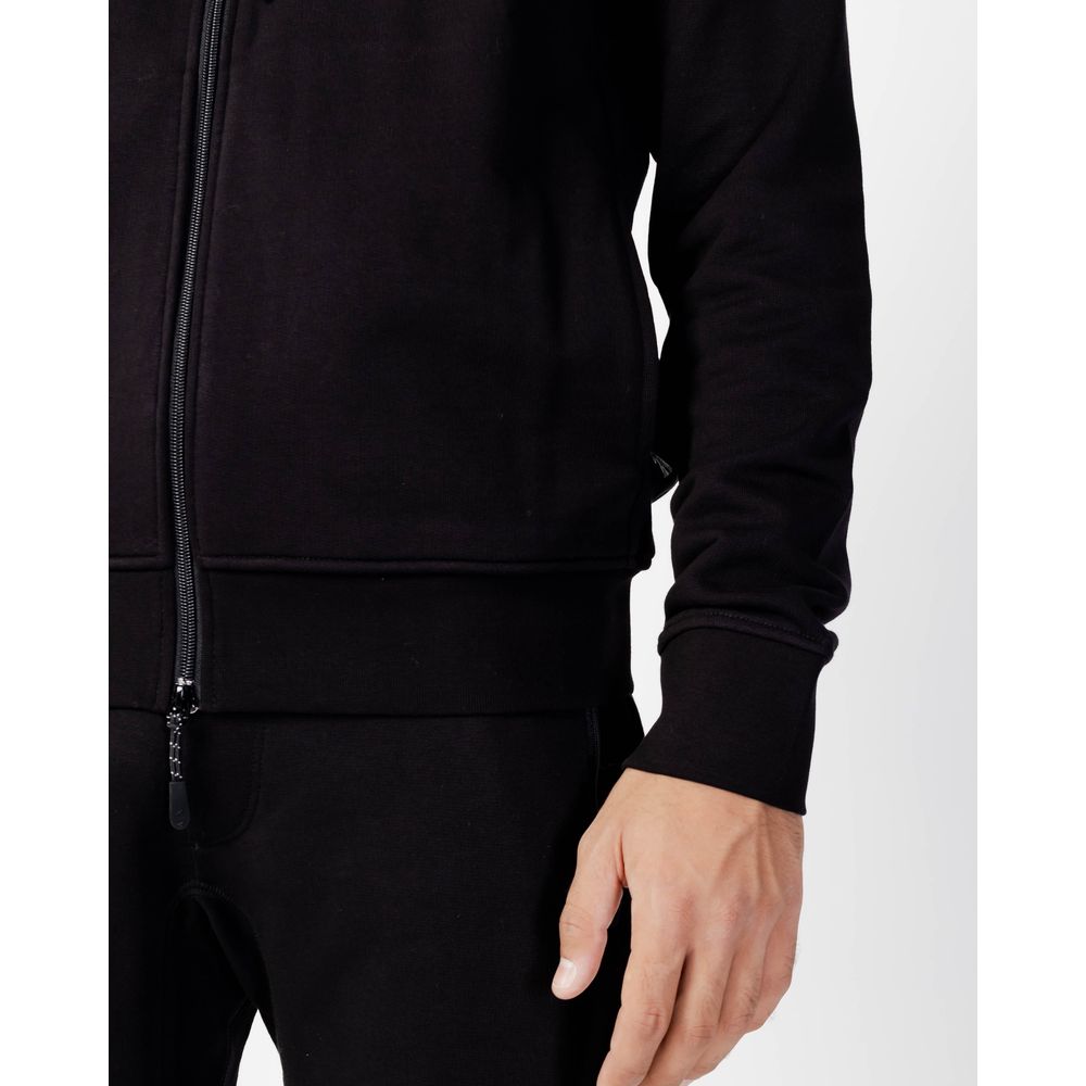 Schwarzer Kapuzenpullover aus Baumwolle