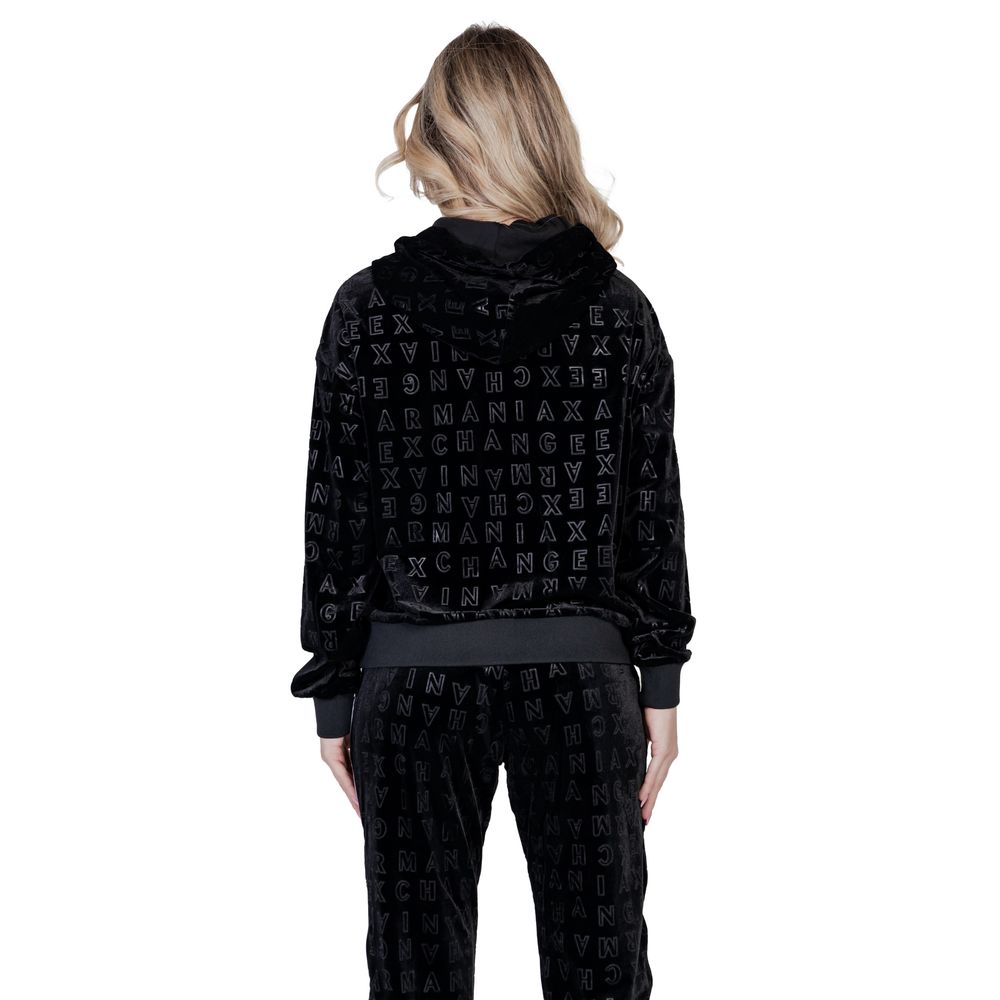 Schwarzer Polyester-Kapuzenpullover