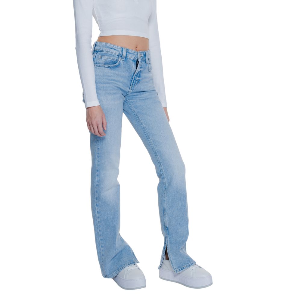 Hellblaue Mom-Jeans aus Baumwolle