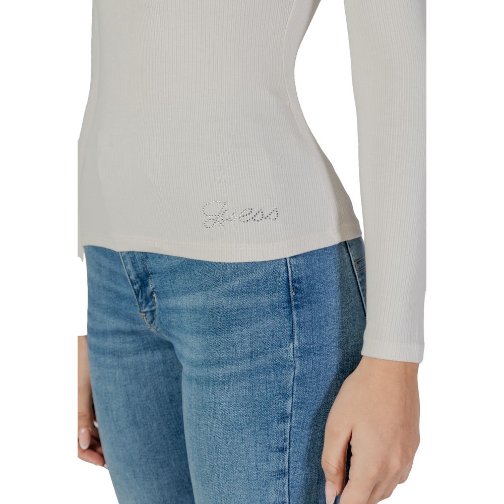 Cremefarbenes Langarmshirt aus Viskose