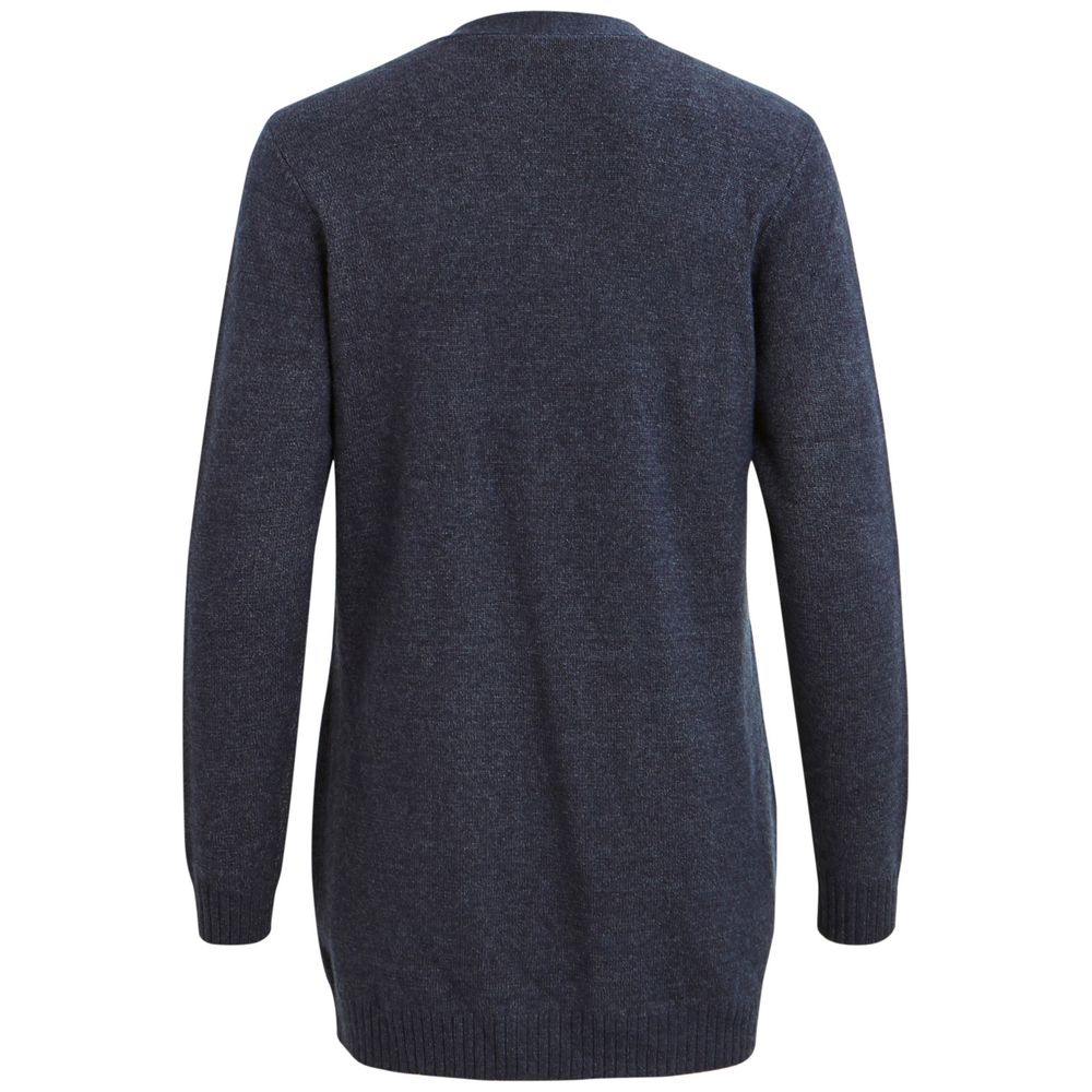 Blaue Viskose-Strickjacke