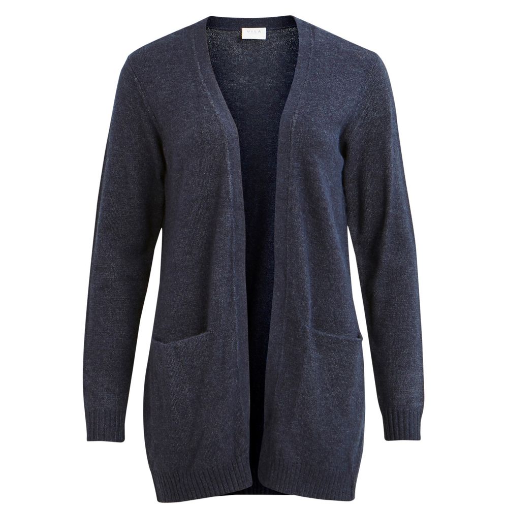 Blaue Viskose-Strickjacke