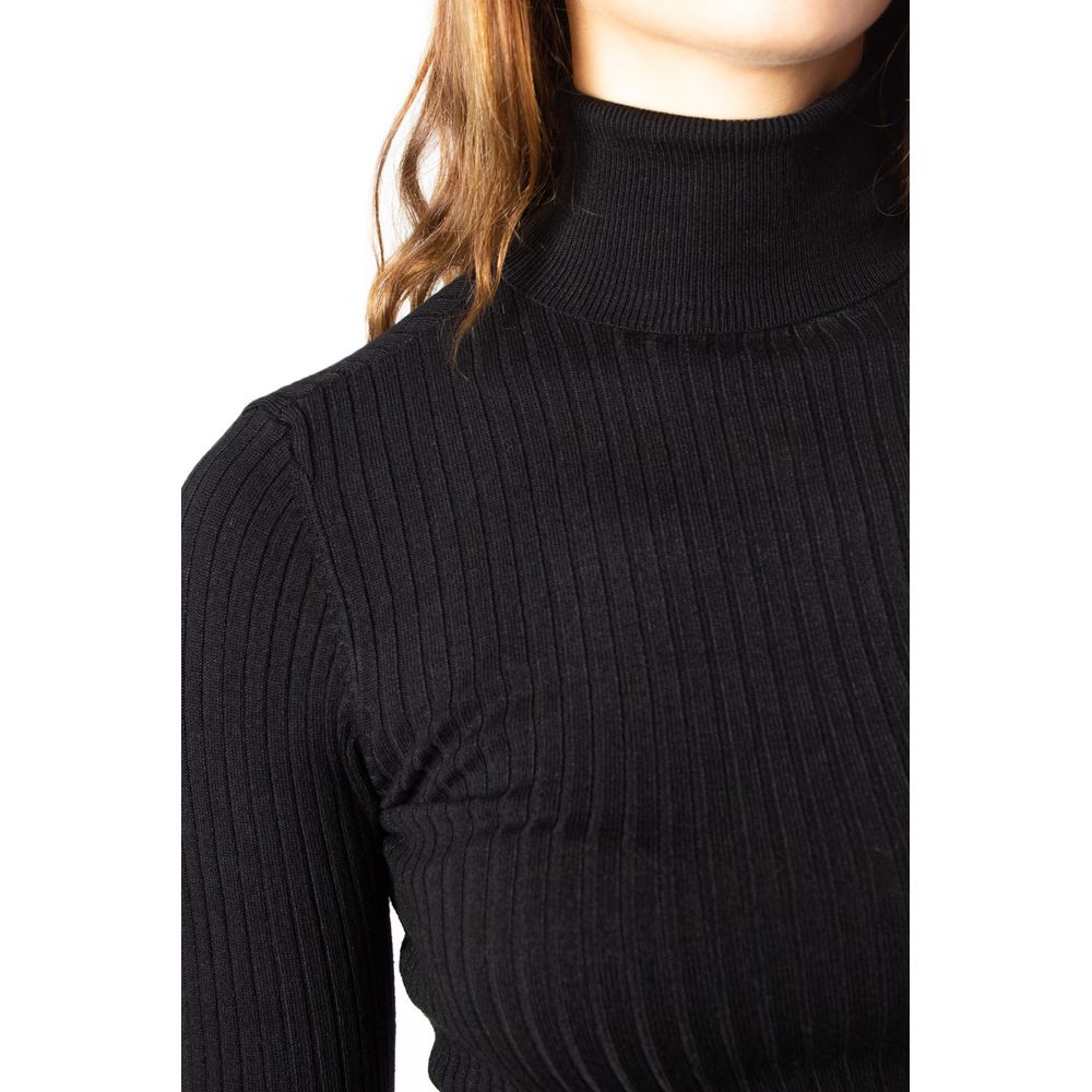 Schwarzer Rollkragenpullover aus Viskose